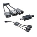 Mehrfunktion 3In1 USB OTG Host Hub Adapter Kabel mit 2x USB2.0 1x Micro USB Port für Smartphones und Tablet