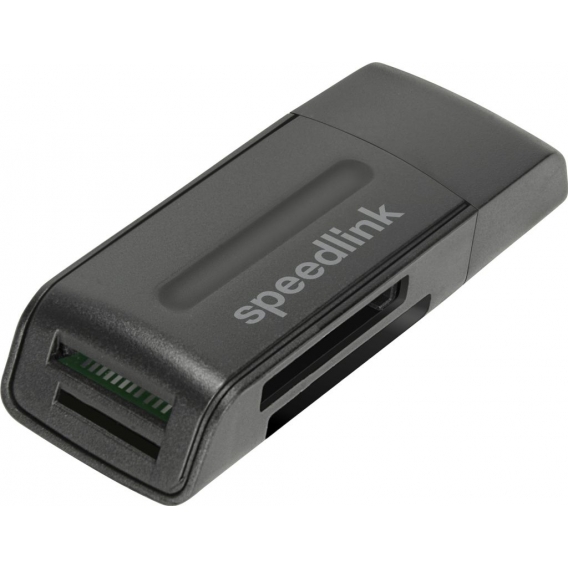 SPEEDLINK SNAPPY SL-150003 Schwarz, Kompakter USB-Kartenleser mit USB 2.0 im USB-Stick-Format