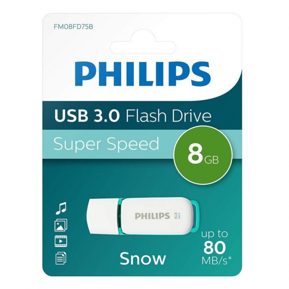 Philips USB-Stick 8GB Snow, USB 3.0, Farbe: Grün