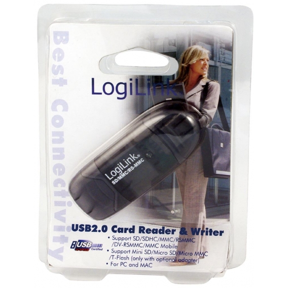 LogiLink USB 2.0 Mini Card Reader für SD/MMC anthrazit