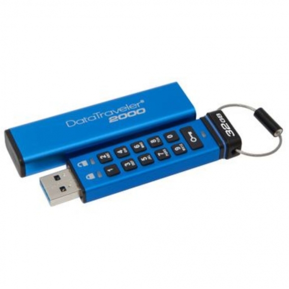 Kingston DataTraveler 2000 4GB - 4 GB - USB Typ-A - 3.2 Gen 1 (3.1 Gen 1) - Schutzhülle - Passwortschutz - Blau