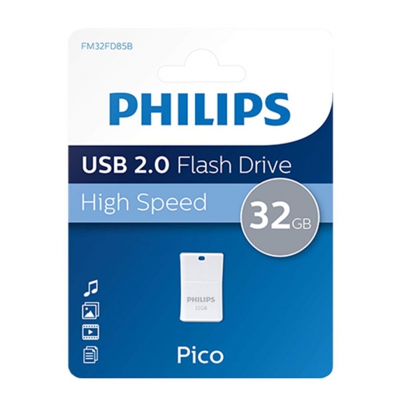 Philips USB-Stick 32GB Pico, USB 2.0, Farbe: Grau