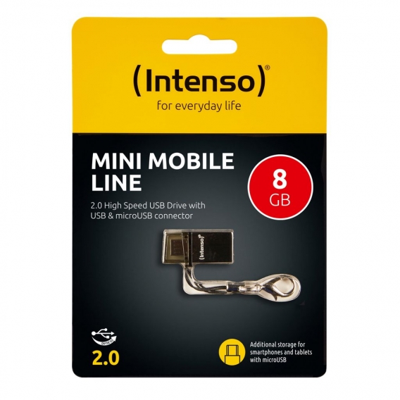 Intenso Mini Mobile Line 8 GB USB A + microUSB 2.0 Anschluss