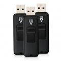 V7 VF24GAR-3PK-3E, 4 GB, USB Typ-A, 2.0, 12 MB/s, Dia, Schwarz