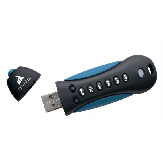 Corsair Padlock 3 64GB - 64 GB - USB Typ-A - 3.2 Gen 1 (3.1 Gen 1) - Kappe - 150 g - Schwarz - Blau