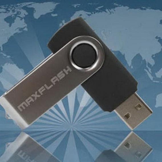 MaxFlash 4 GB USB Drive 2.0, 4 GB, USB 2.0, 8 MB/s, Schwarz, 5,5 cm, 1,9 cm