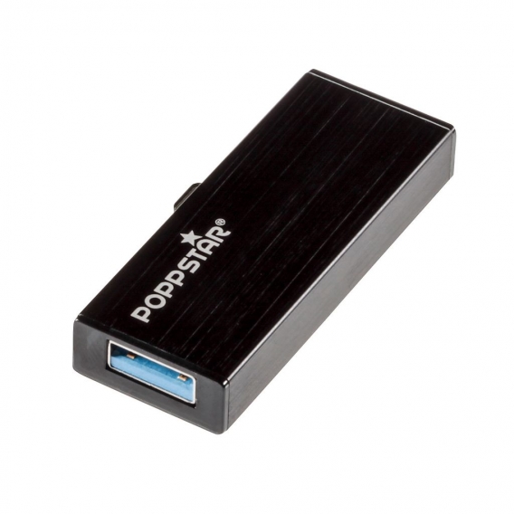 Poppstar Brush USB 3.0 Stick, 32 GB, aus gebürstetem Aluminium