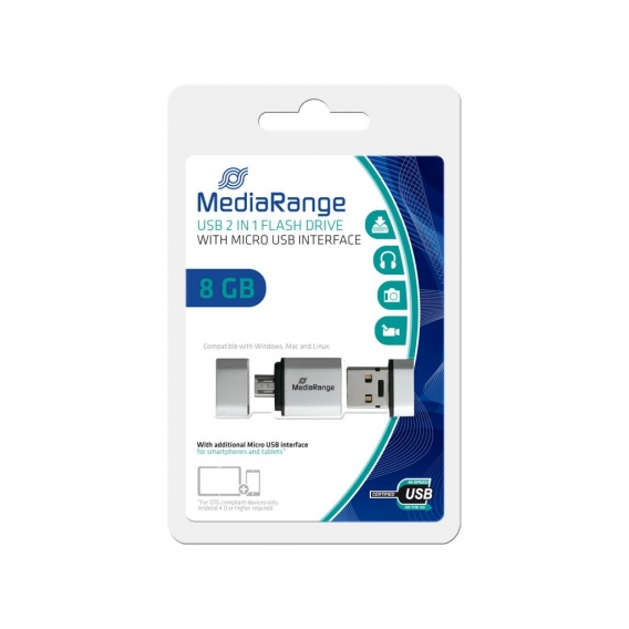 MediaRange MR930 USB Mobile 2 in 1 OTG USB-Stick 8GB