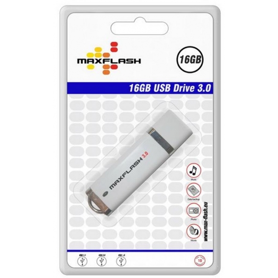 MaxFlash 16GB USB 3.0, 16 GB, USB 3.0, 65 MB/s, Kappe, Weiß, 2 cm