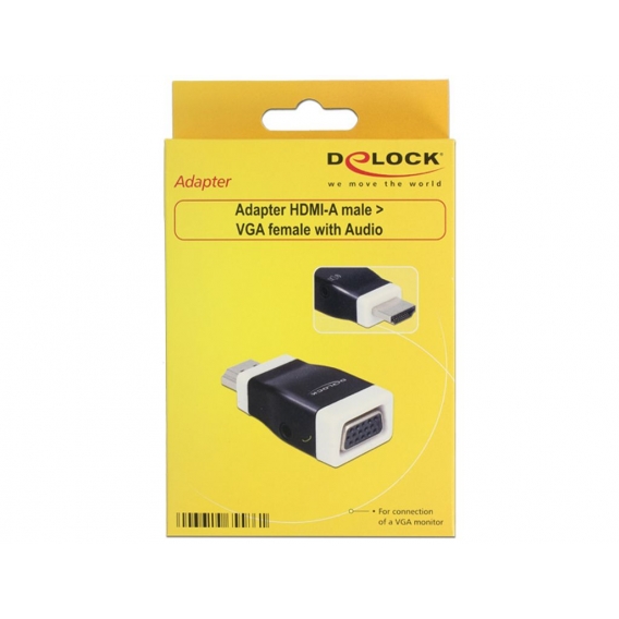 Delock 65586 - HDMI-A - VGA - Male connector / Female connector - Schwarz - Weiß