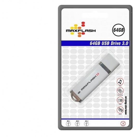 MaxFlash 64GB USB 3.0, 64 GB, USB 3.0, 65 MB/s, Kappe, Weiß, Link