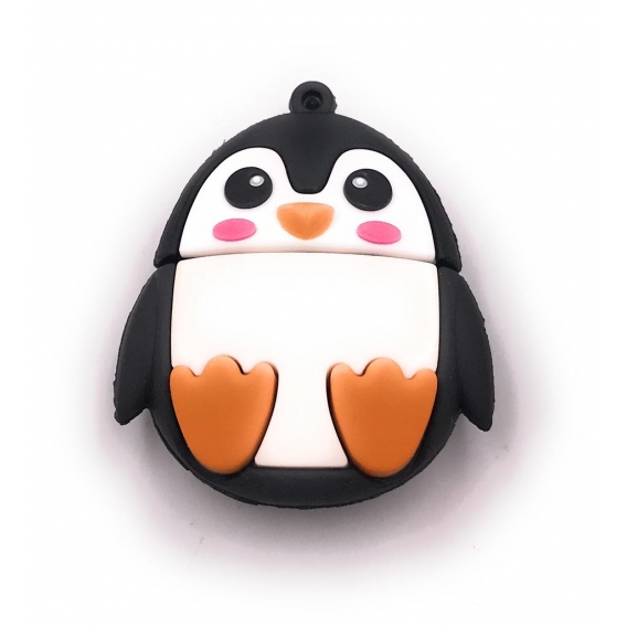 Onwomania Pinguin Flach Ründlich niedlich USB Stick in Alu Geschenkbox 8 GB USB 3.0