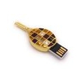 Onwomania Tennis Schläger golden Sport Ball USB Stick in Alu Geschenkbox 8 GB USB 2.0