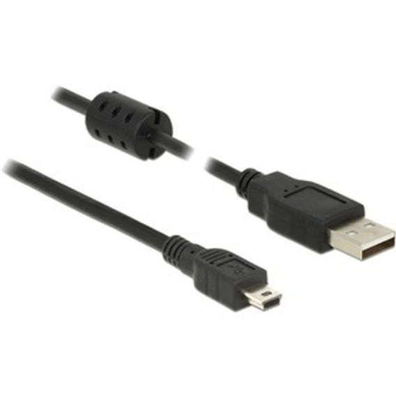 DeLOCK 5m, USB 2.0-A/USB 2.0 Mini-B, 5 m, USB A, Mini-USB B, USB 2.0, Männlich/Männlich, Schwarz