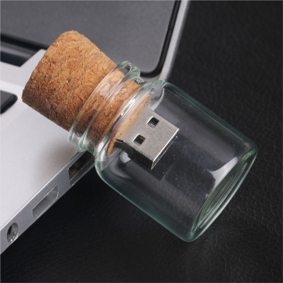 Kreative Glas-Wunschflasche Hochgeschwindigkeits-USB-Flash-Laufwerk Memory Stick U-Disk 1g 1g