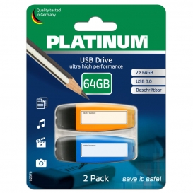 More about Platinum 2x 64 GB USB-Stick mit Beschriftungsfeld USB 3.0 Laufwerk in Textmarker-Optik