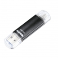 Hama USB-Stick "Laeta Twin", USB 3.0, 256GB, 40MB/s, Schwarz Hama