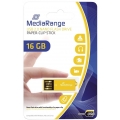 MediaRange USB Nanostick 16GB m. Klammerfunktion gelb