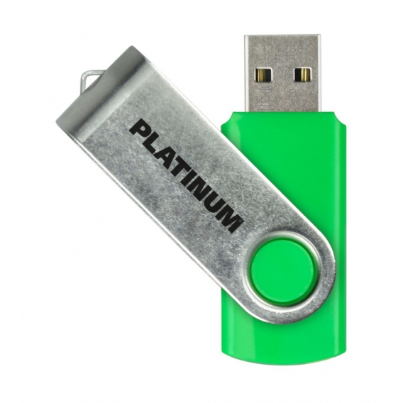 Platinum TWS USB-Stick 16 GB USB 2.0 USB-Flash-Laufwerk - Speicher-Stick in neon grün-silber inkl. Öse zur Befestigung am Schlüs