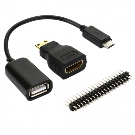 Mini HDMI Stecker Auf HDMI Buchse Micro USB GPIO Für Raspberry Pi Zero Black