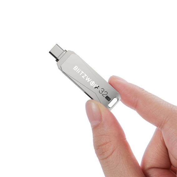 BlitzWolf BW-UPC2 2 in 1 Typ C USB3.0 Ultraschnelle Übertragung 360 ° -Drehung Zinklegierung 32 GB 64 GB Unterstützung OTG USB-F