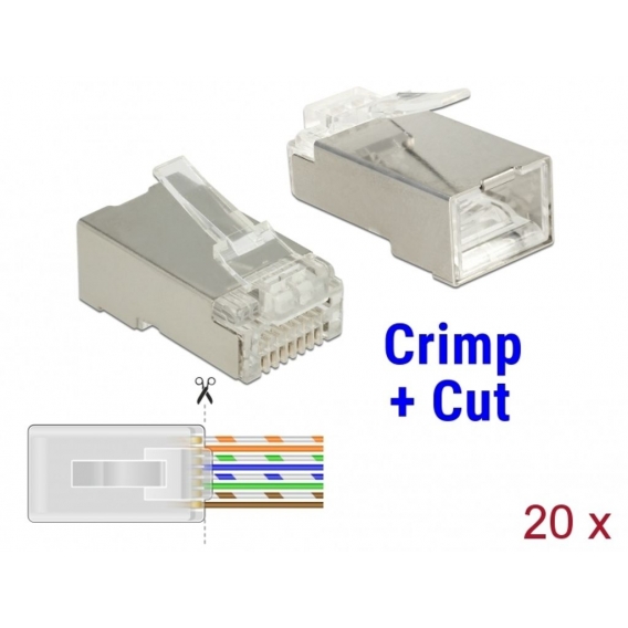 Delock 86454 - RJ-45 - Transparent - Polycarbonat - Cat6 - U/FTP (STP) - Gold