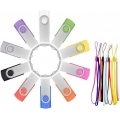 Pyzl USB Stick 8GB 10 Stück Bunt Memory Sticks - Rotate Farbe Speichersticks 8 GB 10er Pack Einfache USB 2.0 Flash Laufwerke - M
