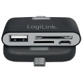 LogiLink USB-C Hub mit Kartenleser 1 Port schwarz