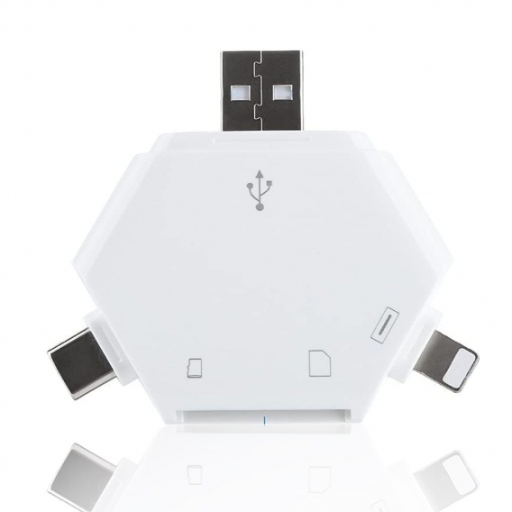 Kartenlesegerät 5 in 1 mit Magnet, USB C SD/Micro SD/TF Card Reader, Kartenleser USB 3.0, Adapter für Phone,Typ C,USB-Geräte,Mac