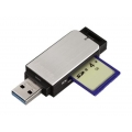 Hama USB 3.0 Multikartenleser SD/microSD Alu schwarz/silber