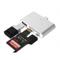 USB Type-C Smart Reader für microSD, SD, USB, USB Micro (Silber)