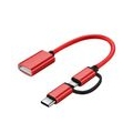 Pyzl 2-in-1-OTG-Adapterkabel, Nylongeflecht, USB 3.0 für Micro-USB-Typ-C-Datensynchronisierungsadapter, unterstützt Android Macb