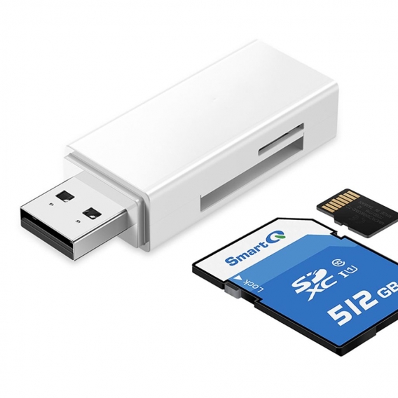 USB 3.0 SD / TF-Speicherkartenleser, 2 Steckplätze, Kartenleser für SDXC, SDHC, SD, MMC, RS-MMC, Micro-SDXC, Micro-SD, Micro-SDH