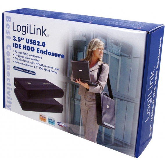 LogiLink 3,5" IDE Festplatten Gehäuse USB 2.0 schwarz