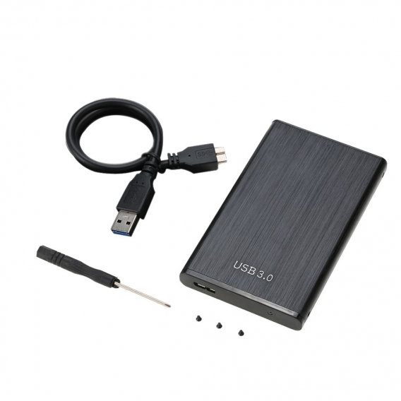 6Gbps 2.5'' SATA to USB3.1 SSD HDD Case High-speed Hard Disk Enclosure Aluminum Alloy HDD Caddy with USB Cable Black