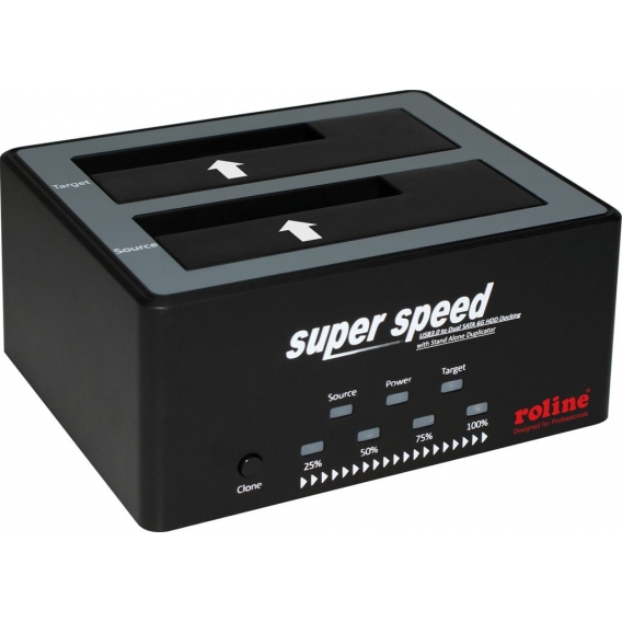 ROLINE 2.5" / 3.5" SATA HDD/SSD Docking Station, USB 3.2 Gen 1, HDD-Clone-Funkti