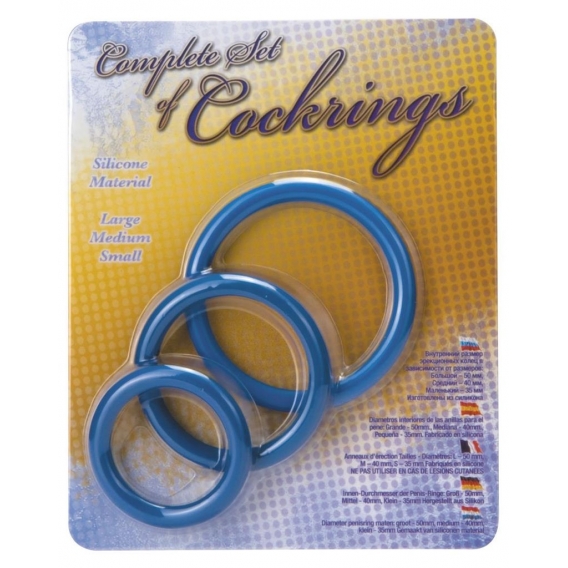 Set of Cockrings blue 35-40-50mm