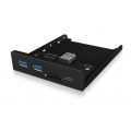 RAIDSONIC ICY BOX Frontpanel mit USB 3.0 Type-C und Type-A Hub mit Kartenleser