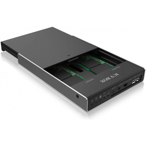 ICY BOX IB-2812CL-U3 - SSD - Serial ATA III - M.2 - USB 3.0 (3.1 Gen 1) Type micro-B - 5 Gbit/s - Schwarz