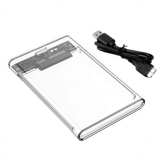 AcserGery 2,5-Zoll-Festplattengehäuse, transparent, SATA zu USB 3.1 Gen2, externes Festplattengehäuse, Festplattengehäuse für SS