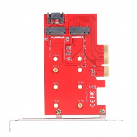 More about M.2 NVME NGFF SSD und B Schluessel M Schluessel M.2 NGFF (SATA Based) SSD zu PCI-E Express x4 Adapter Dual Slots