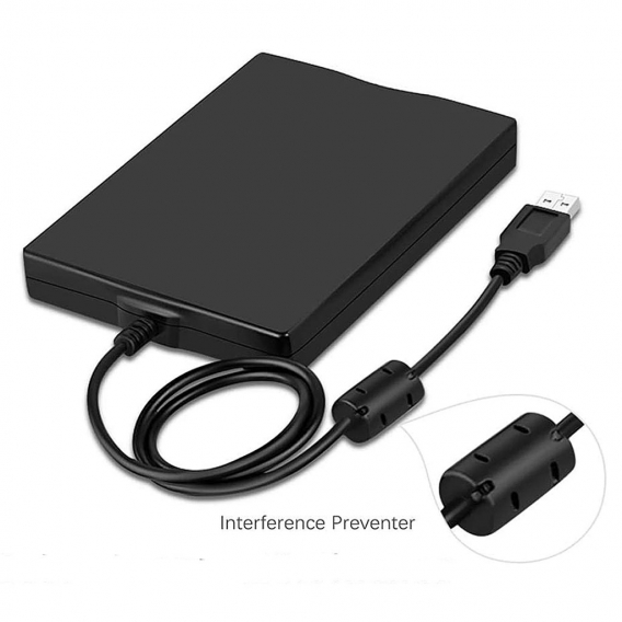 Externes USB-Diskettenlaufwerk Tragbares 3,5-Zoll-Diskettenlaufwerk USB-Schnittstelle Plug-and-Play Rauscharm fuer PC-Laptop Sch