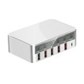 818 Intelligentes USB-Schnellladegeraet mit mehreren Anschluessen Adaptives LCD-Display Schnellladung QC 3.0 Typ-C-Anschluss EU-