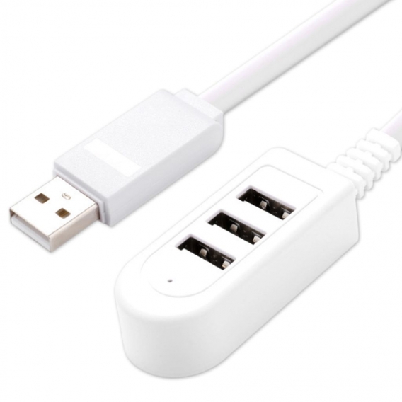 3 Anschluesse USB3.0 Hub Ultra Slim mit erweitertem Kabel Kompatibel mit PC-Laptop-Adapter