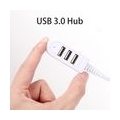 3 Anschluesse USB3.0 Hub Ultra Slim mit erweitertem Kabel Kompatibel mit PC-Laptop-Adapter