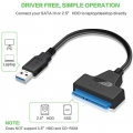 USB 3.0 Zu SATA Adapter Konverter für 2,5 Zoll Festplatten Laufwerke SSD/HDD, 20cm, Unterstützt UASP