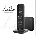 Gigaset Hello Phone - Schnurloses Design-Telefon für Zuhause mit Anrufbeantworter, großem Display und Freisprechfunktion - Schwa