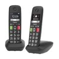 Gigaset E290 Duo 2 schnurlose-/ DECT-/ Analoge Telefone (ohne Anrufbeantworter, mit großen Tasten und großem Display) schwarz