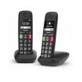 Gigaset E290 Duo 2 schnurlose-/ DECT-/ Analoge Telefone (ohne Anrufbeantworter, mit großen Tasten und großem Display) schwarz