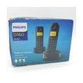 Philips D160 DUO Schnurloses Telefon - 4,1-cm-Display - schwarz - Plug-and-Play - Lautstärkeregler - Nummererkennung - optimiert